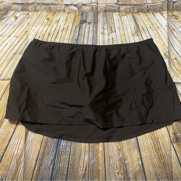 NEW Anne Cole Collection Brown Skirted Bikini Bottom - Picture 1 of 4